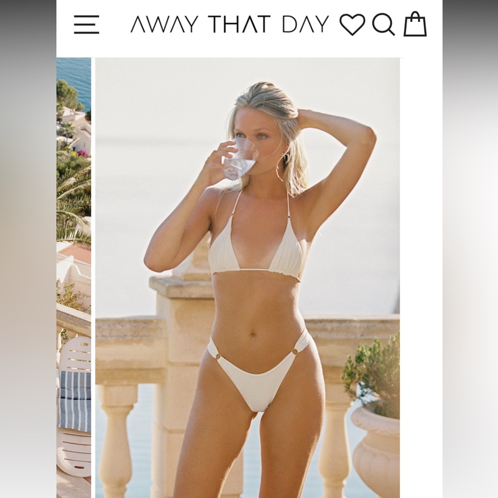 Away That Day Swimwear Florence Bottom - Ivory Size Lg.